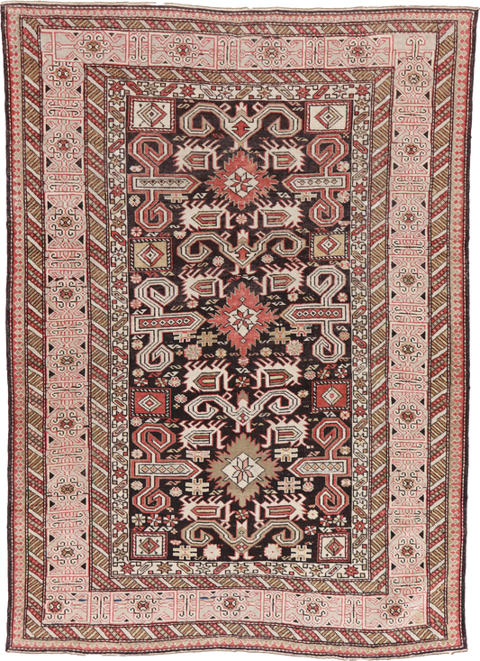 W 3.8 L 5 Zaykar Antique 100% Wool Hand-Woven All-Over Design - 55257