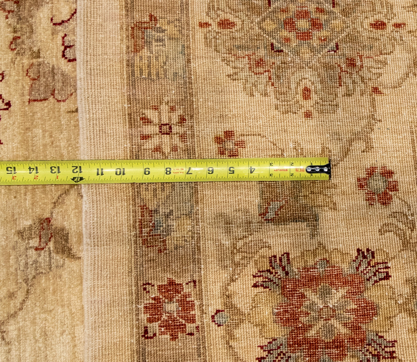 W 9.2 L 11.8 Zanjan 100% Wool Hand-Woven All-Over Design - 55279