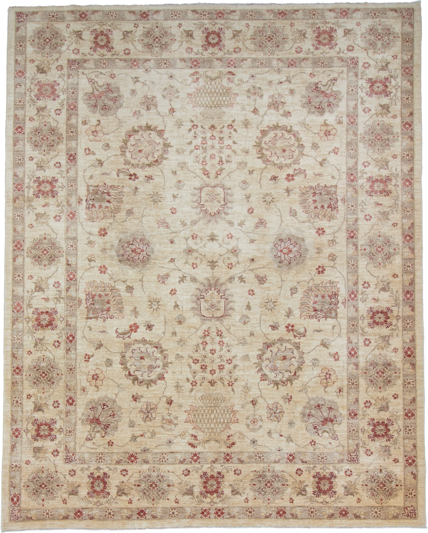 W 9.2 L 11.8 Zanjan 100% Wool Hand-Woven All-Over Design - 55279