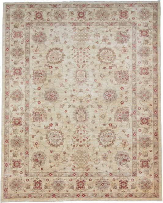 W 9.2 L 11.8 Zanjan 100% Wool Hand-Woven All-Over Design - 55279