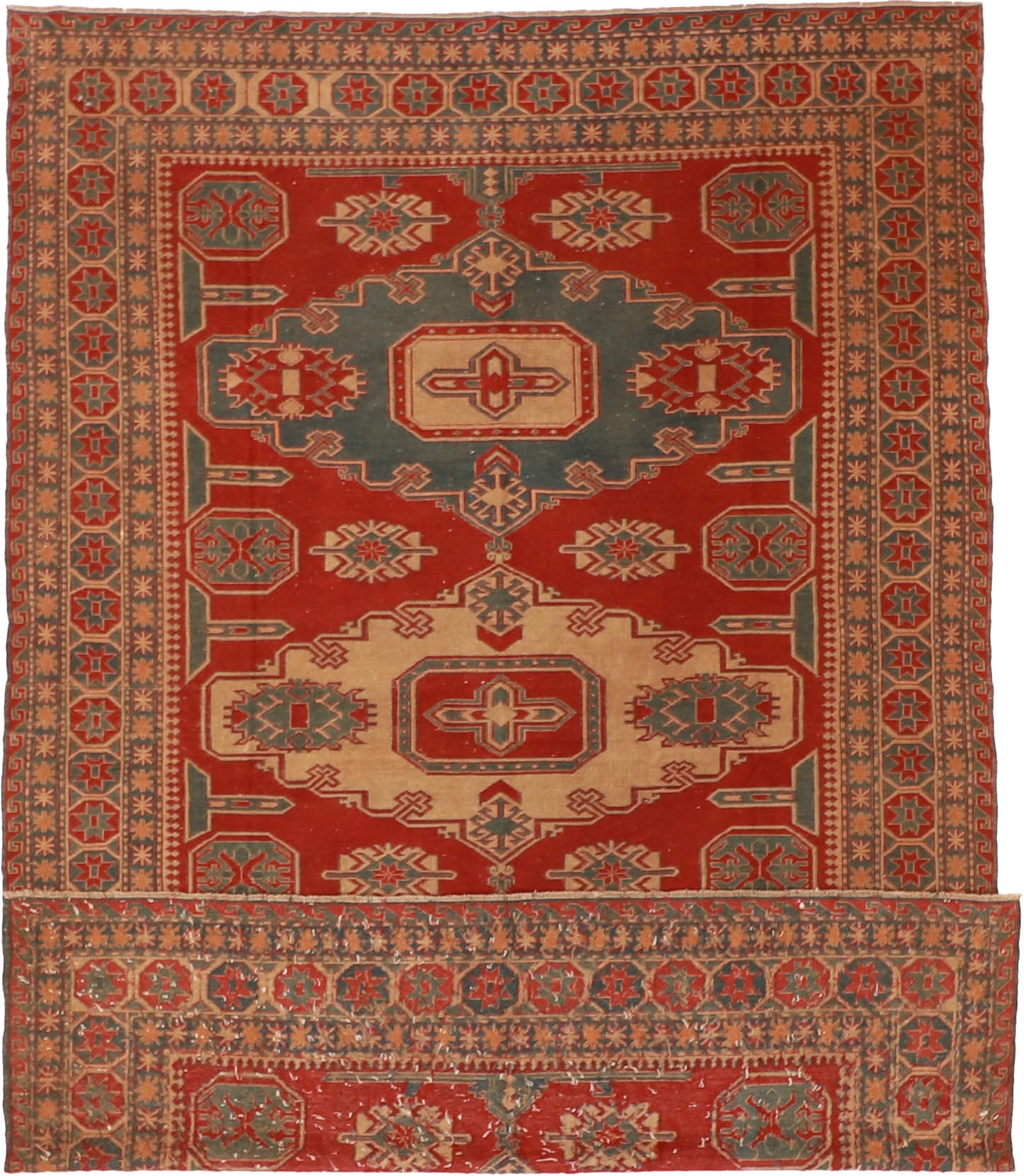 W 6.7 L 9.7 Sumak 100% Wool Hand-Woven All-Over Design - 55289