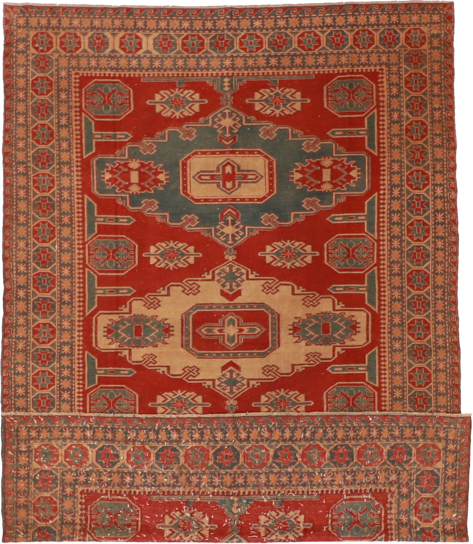 W 6.7 L 9.7 Sumak 100% Wool Hand-Woven All-Over Design - 55289