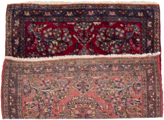 W 1.11 L 2.9 Sarouk Antique 100% Wool Hand-Woven All-Over Design - 55405