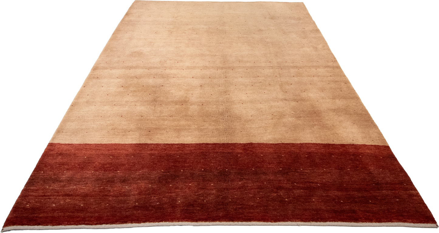 W 6.7 L 9.9 Gabbeh 100% Wool Hand-Woven All-Over Design - 55412