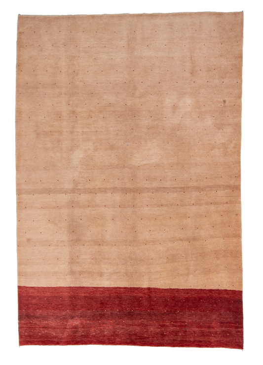 W 6.7 L 9.9 Gabbeh 100% Wool Hand-Woven All-Over Design - 55412
