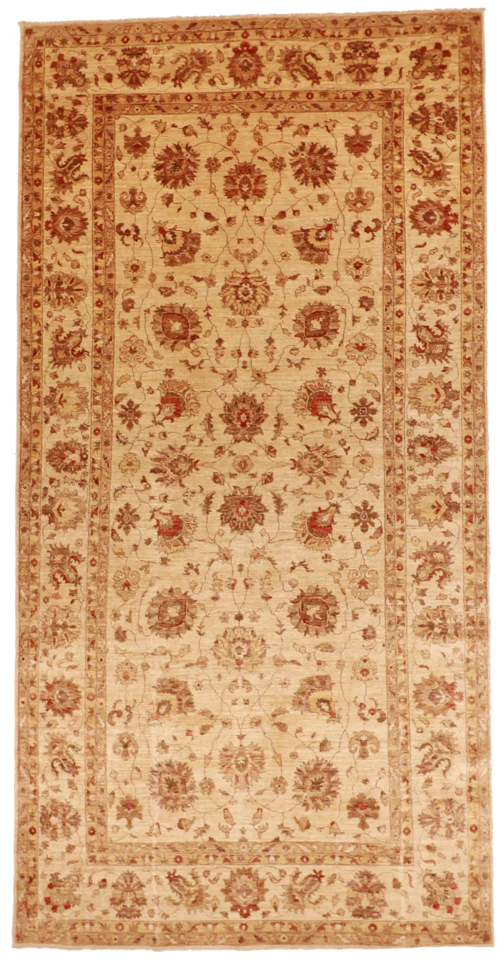 W 6.3 - L 12.11 - Agra Fine All Over Rectangle - Finest Hand-Knotted Quality Wool - 55458