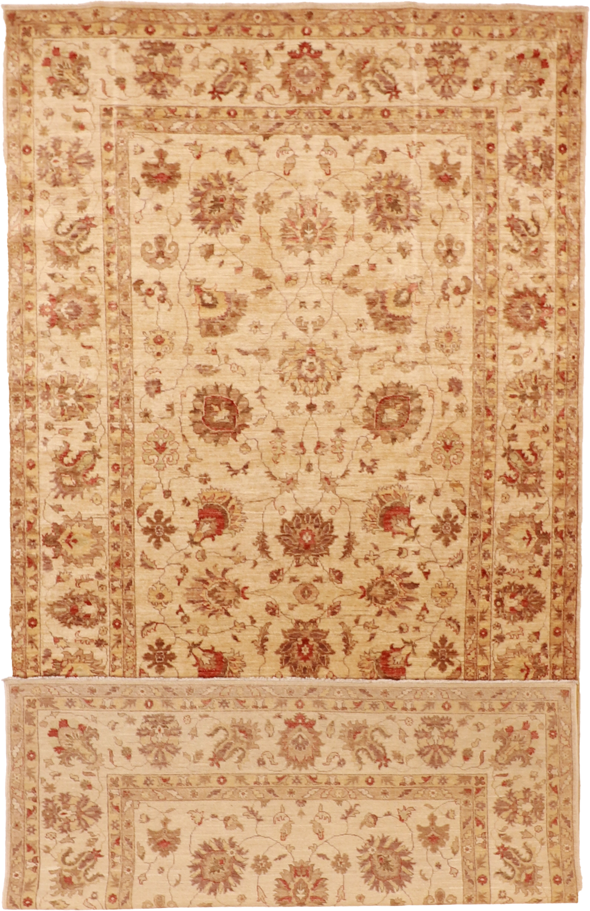 W 6.3 L 12.11 Agra 100% Wool Hand-Woven All-Over Design - 55458