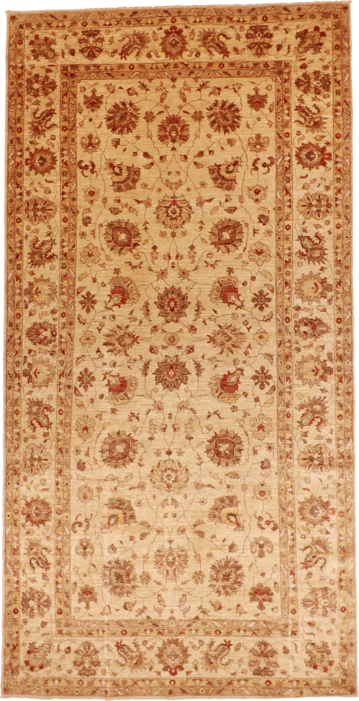 W 6.3 L 12.11 Agra 100% Wool Hand-Woven All-Over Design - 55458