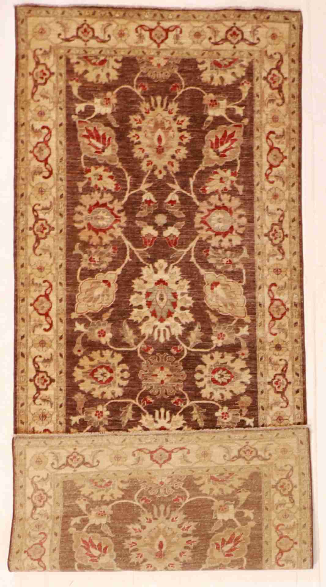 W 4.3 - L 10.4 - Agra Fine All Over Rectangle - Finest Hand-Knotted Quality Wool - 55464