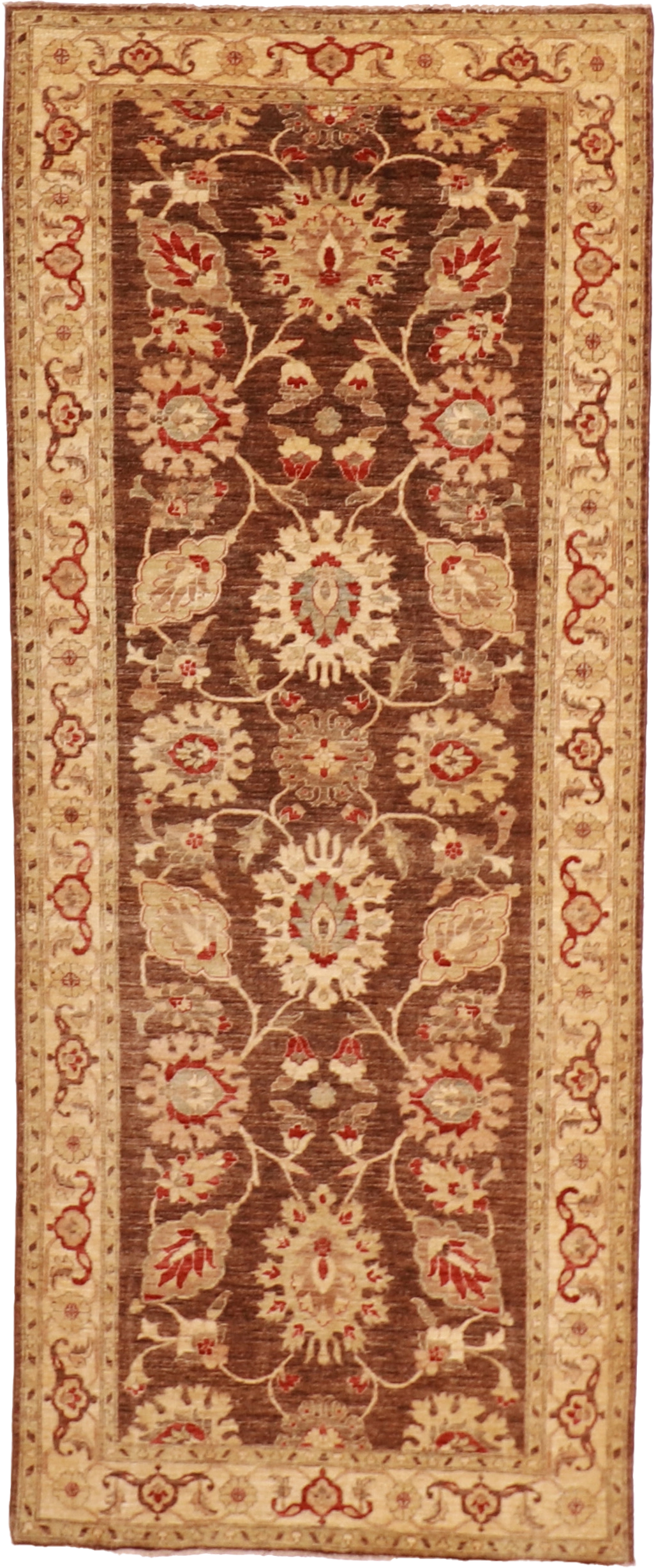 W 4.3 L 10.4 Agra Runner 100% Wool Hand-Woven All-Over Design - 55464