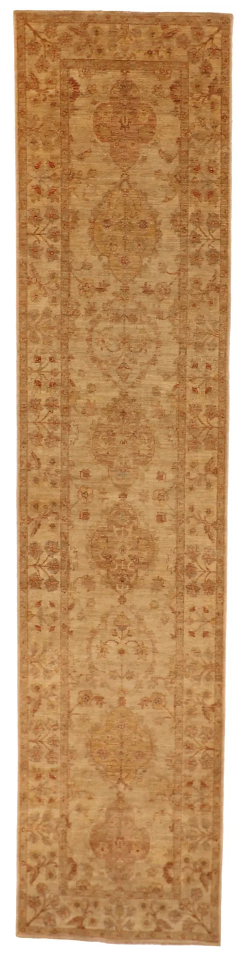 W 3.3 - L 14.3 - Agra Fine All Over Rectangle - Finest Hand-Knotted Quality Wool - 55483