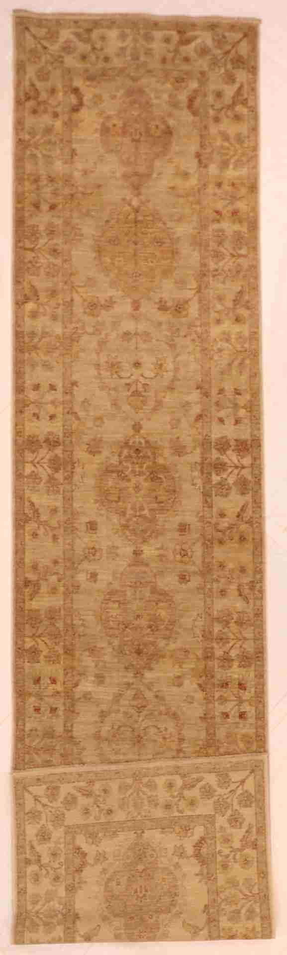 W 3.3 - L 14.3 - Agra Fine All Over Rectangle - Finest Hand-Knotted Quality Wool - 55483