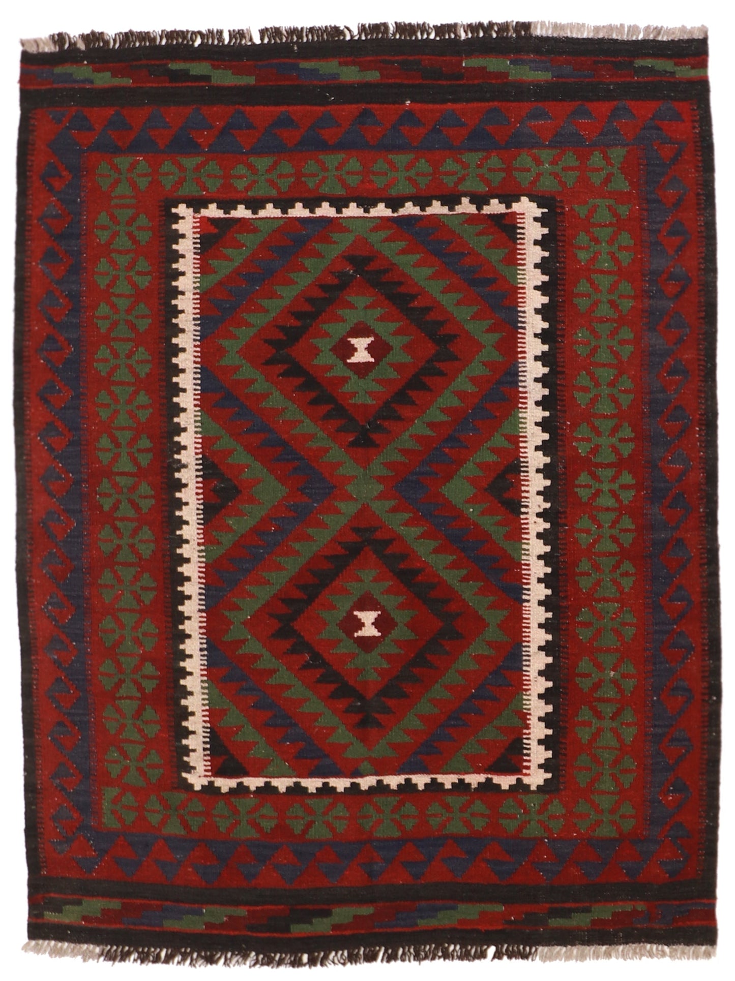 4.5 x 5.9 -  Fine Kilim Rectangle - Hand Knotted Rug — 55594