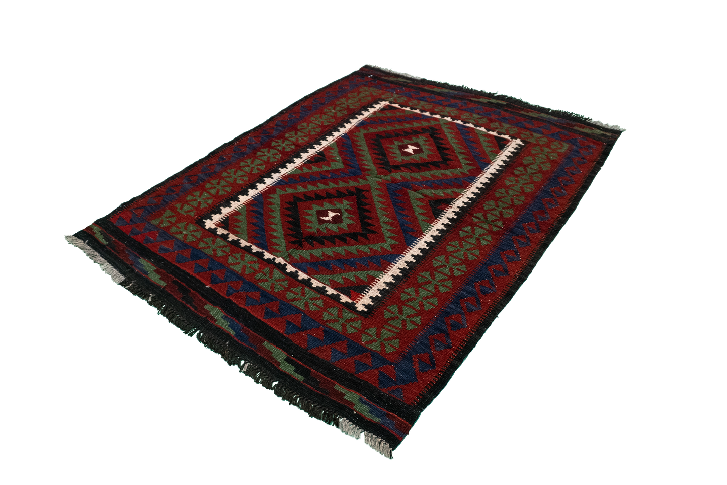 4.5 x 5.9 -  Fine Kilim Rectangle - Hand Knotted Rug — 55594