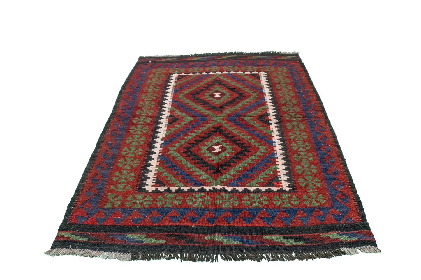 4.5 x 5.9 -  Fine Kilim Rectangle - Hand Knotted Rug — 55594
