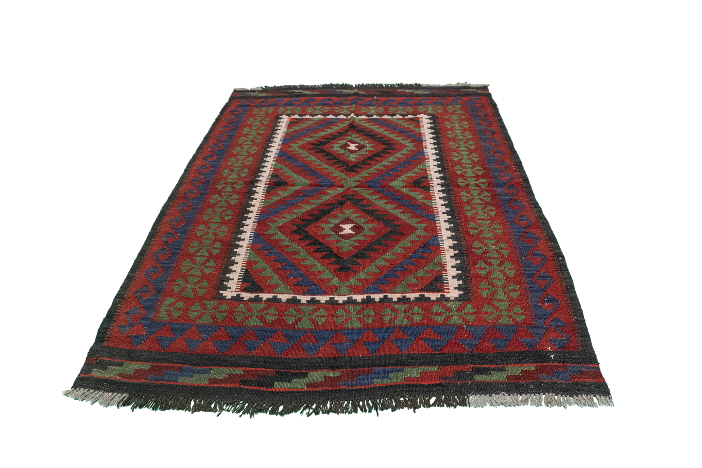 4.5 x 5.9 -  Fine Kilim Rectangle - Hand Knotted Rug — 55594