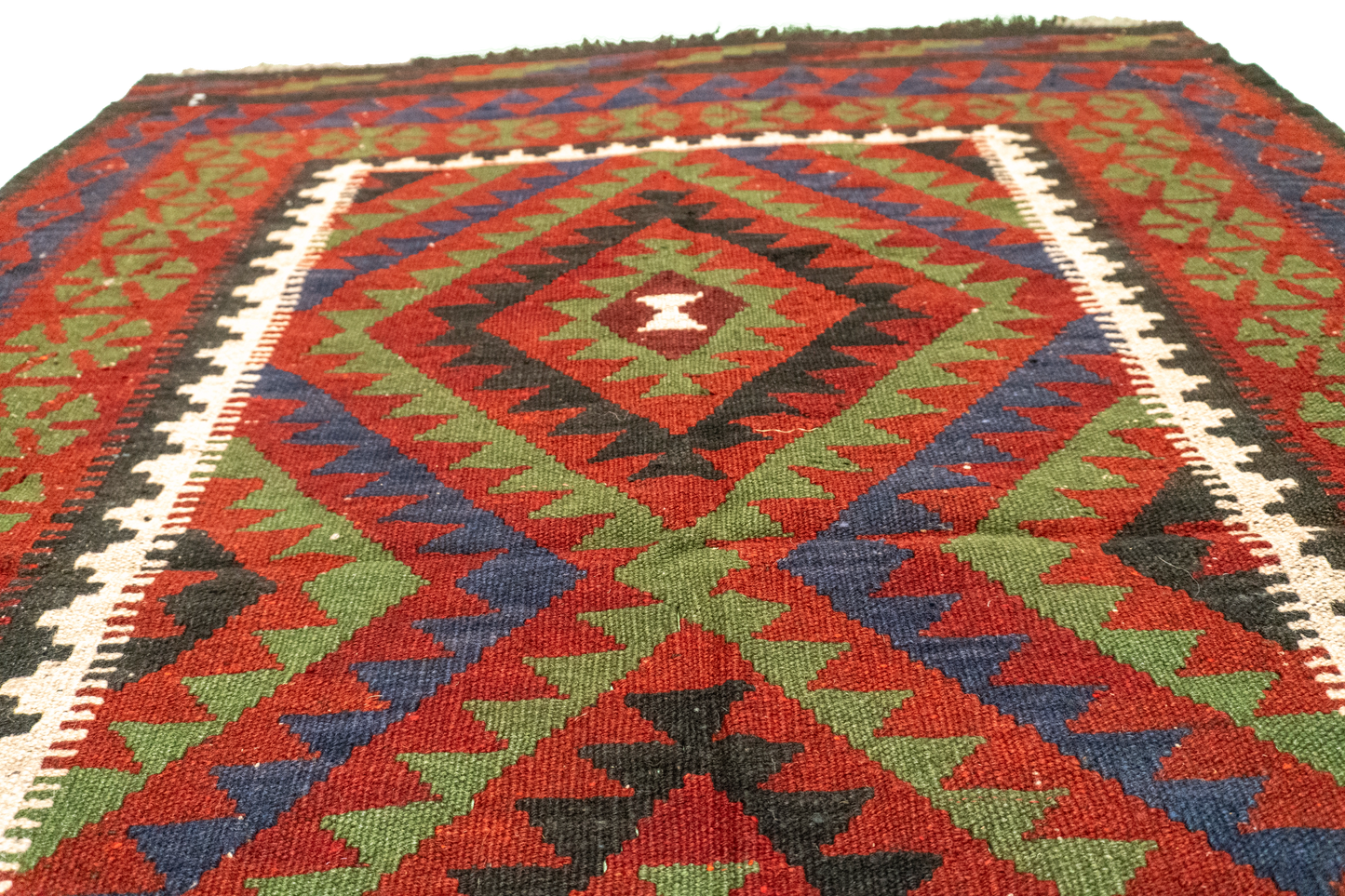 4.5 x 5.9 -  Fine Kilim Rectangle - Hand Knotted Rug — 55594