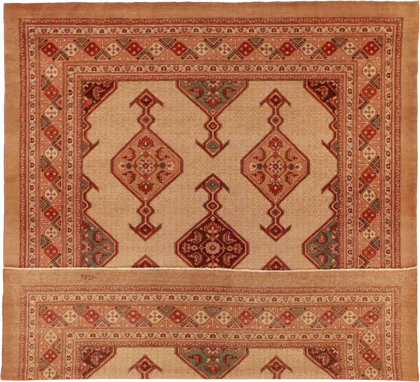 W 8.1 L 9.9 Sarab 100% Wool Hand-Woven All-Over Design - 55620
