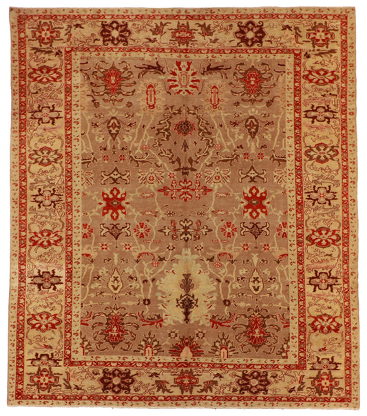 W 8.7 L 9.9 Oushak 100% Wool Hand-Knotted Pile Rug - 55657