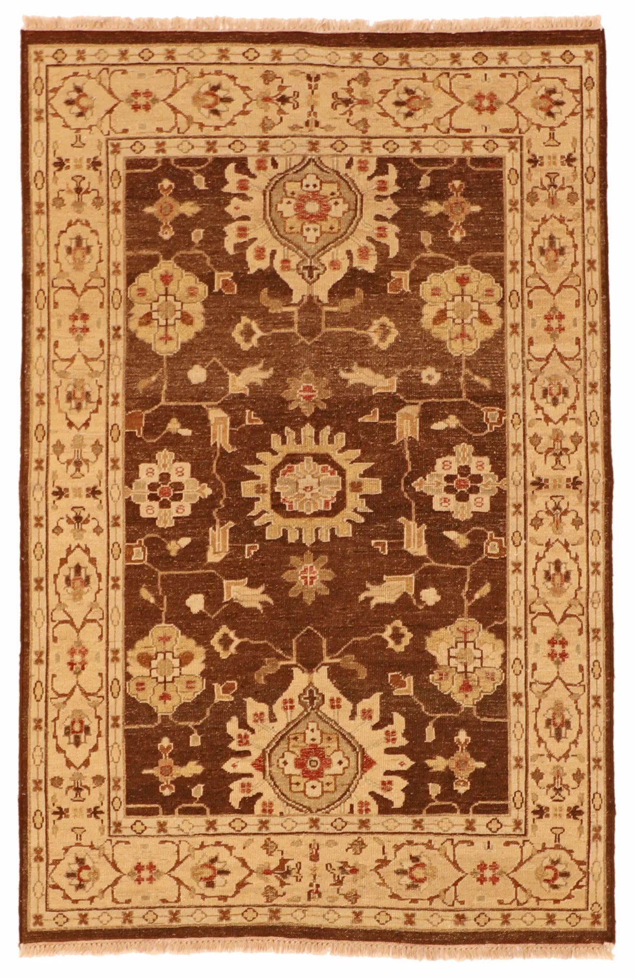 3.11 x 6 - Navajo Wool Traditional Rectangle - Finest Hand-Knotted Quality Wool — 55686