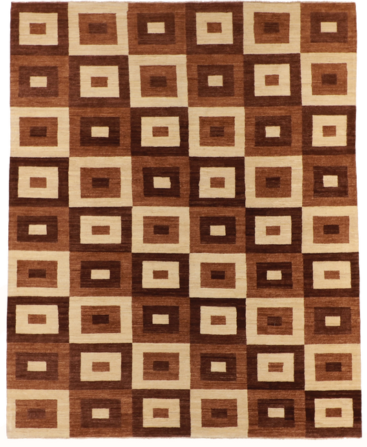 W 8.1 L 10.1 Modern 100% Hand-Woven All-Over Design - 55748