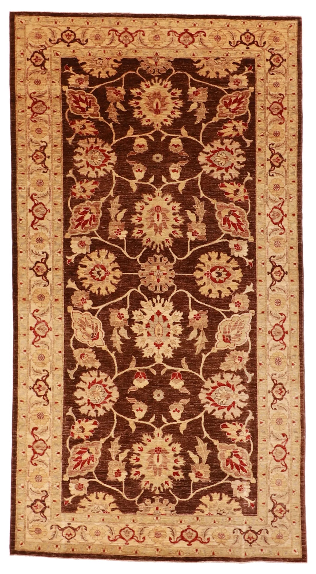 W 5.5 - L 10.1 - Frahan Fine All Over Rectangle - Finest Hand-Knotted Quality Wool - 55771