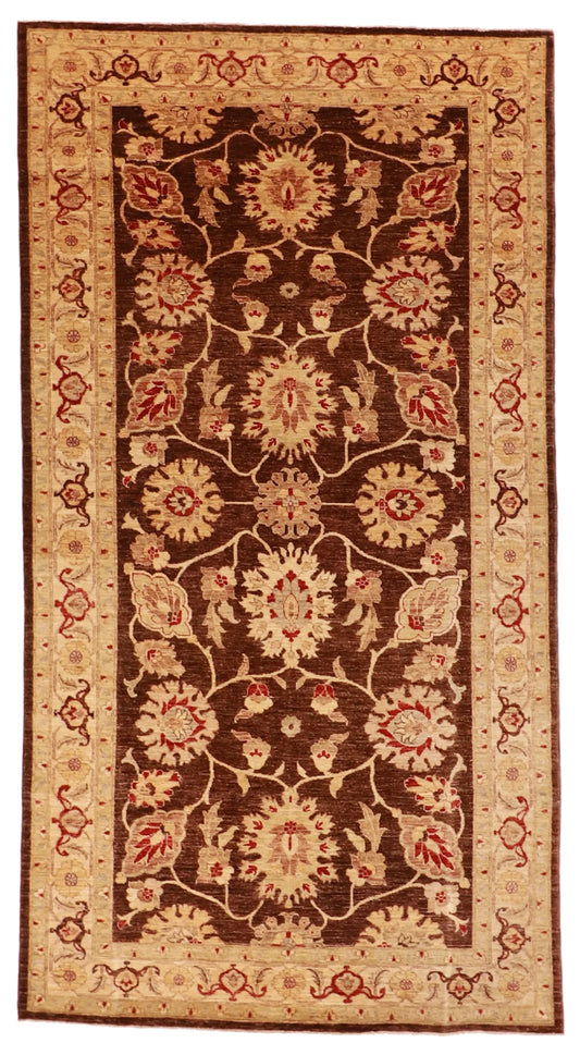 W 5.5 - L 10.1 - Frahan Fine All Over Rectangle - Finest Hand-Knotted Quality Wool - 55771