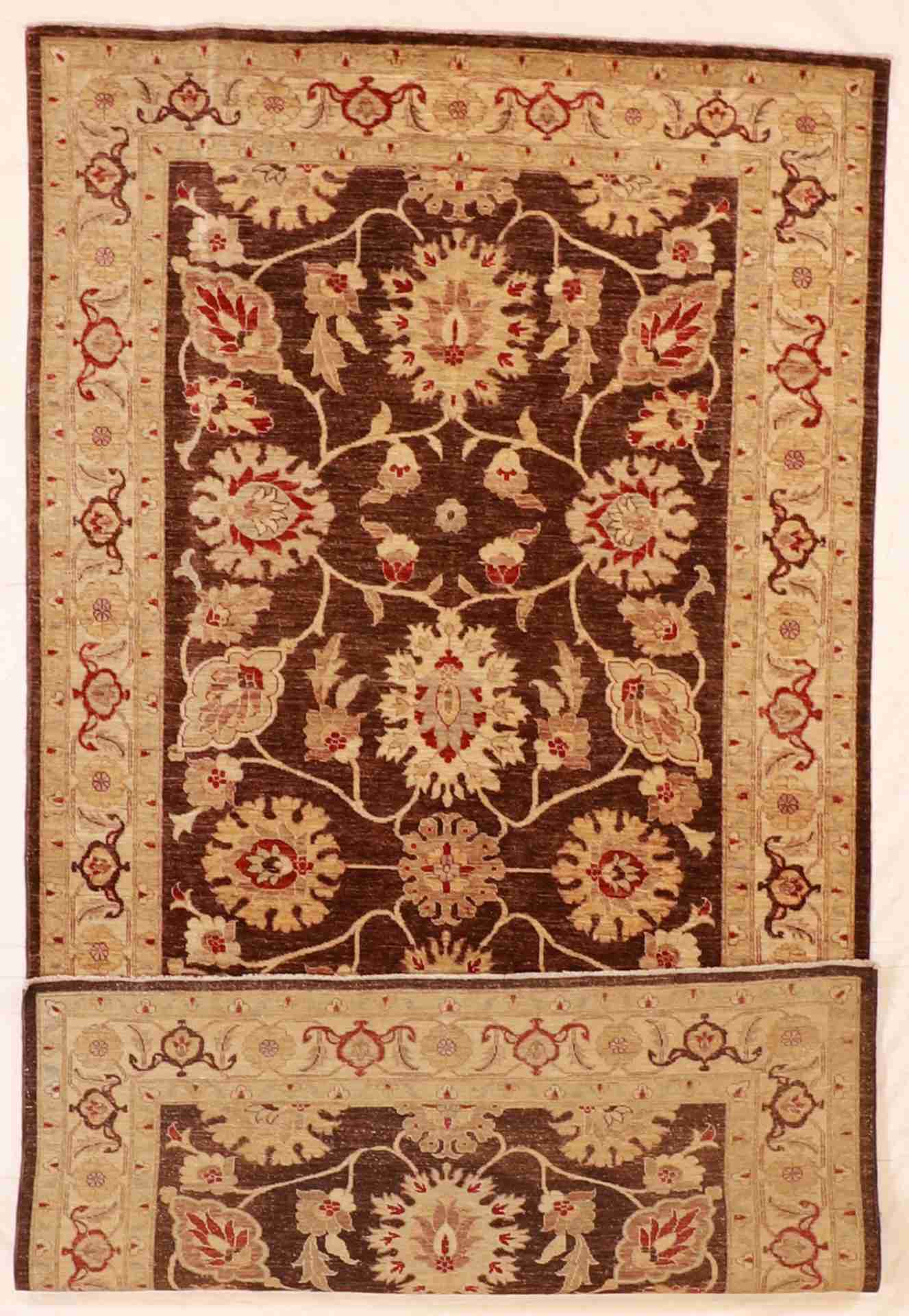 W 5.5 - L 10.1 - Frahan Fine All Over Rectangle - Finest Hand-Knotted Quality Wool - 55771