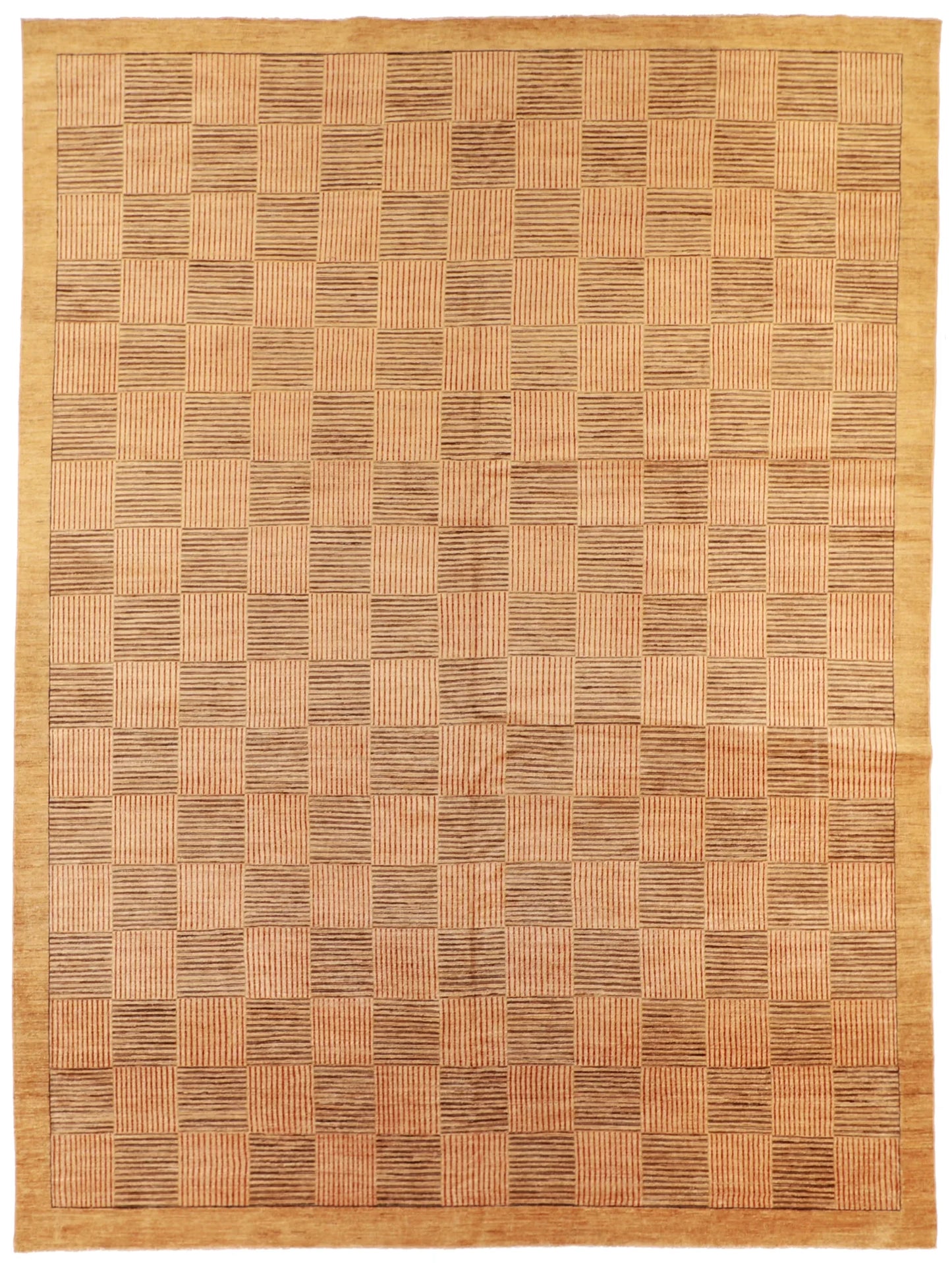 W 10 - L 13.3 - Modern Fine All Over Rectangle - Finest Hand-Knotted Quality Wool - 55780