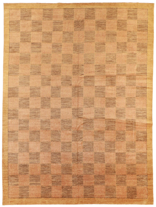 W 10 - L 13.3 - Modern Fine All Over Rectangle - Finest Hand-Knotted Quality Wool - 55780