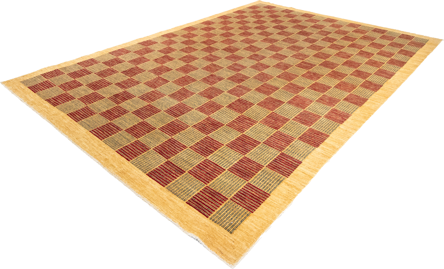 W 8.7 L 12.1 Modern 100% Wool Hand-Woven All-Over Design - 55781