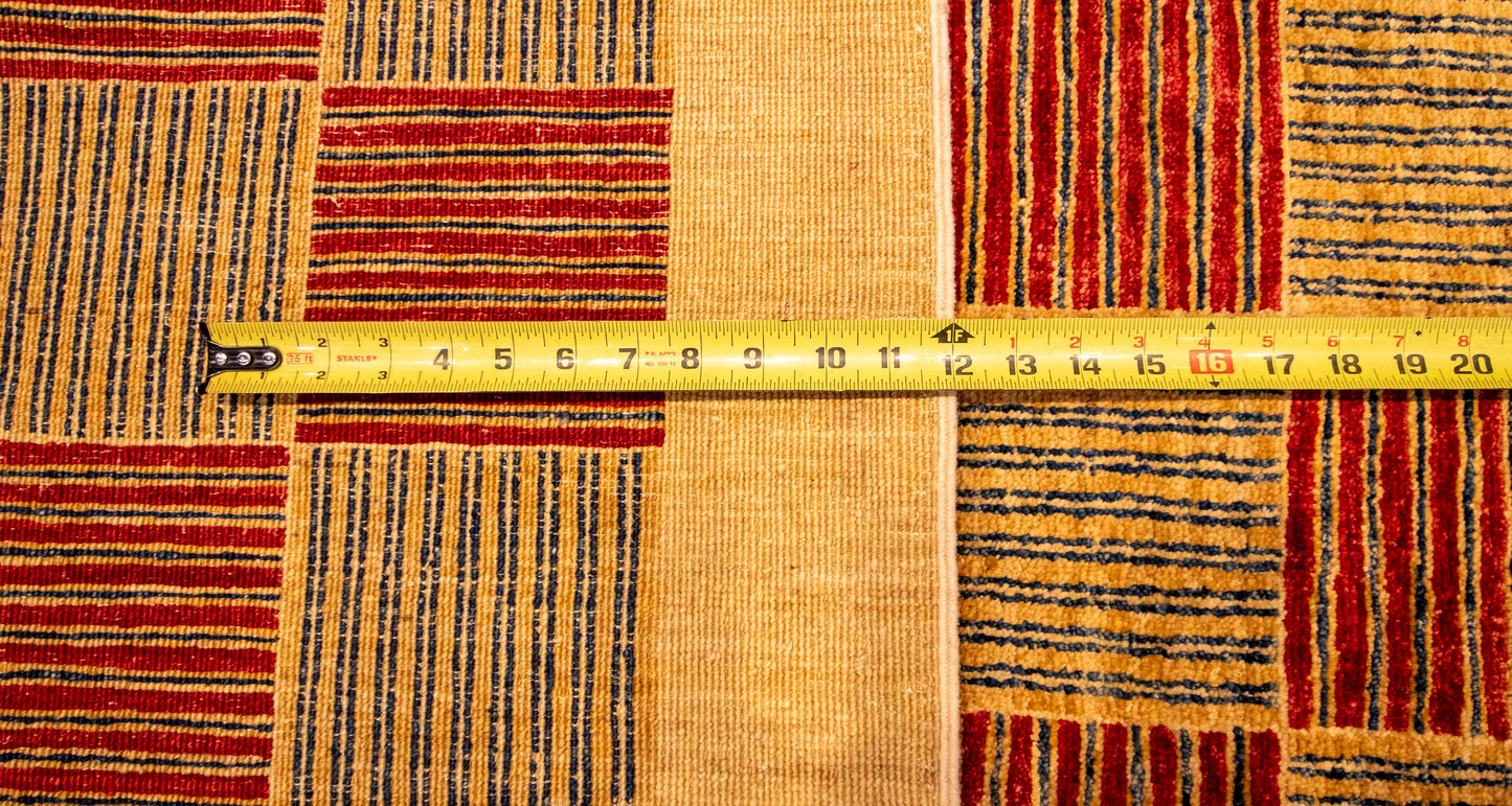 W 8.7 L 12.1 Modern 100% Wool Hand-Woven All-Over Design - 55781