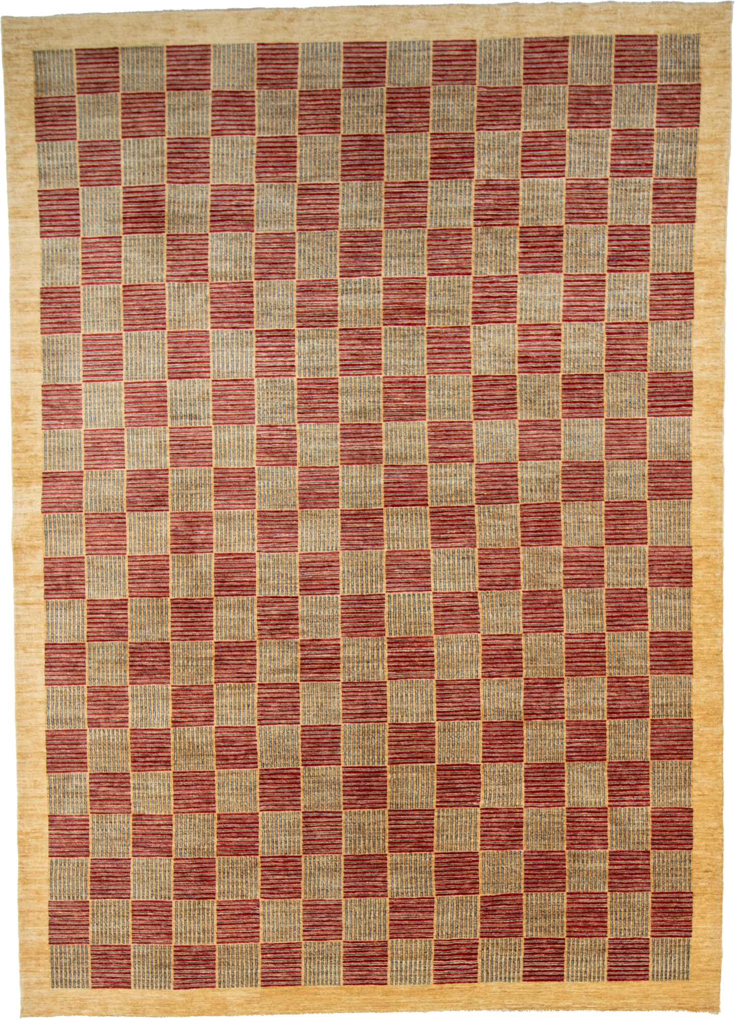 W 8.7 L 12.1 Modern 100% Wool Hand-Woven All-Over Design - 55781