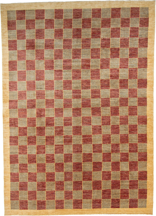 W 8.7 L 12.1 Modern 100% Wool Hand-Woven All-Over Design - 55781