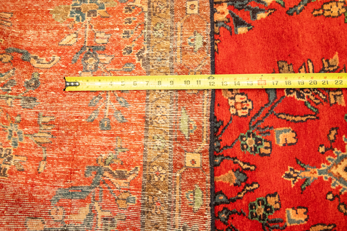 W 3.5 L 16.6 Hamadan Runner 100% Wool Hand-Woven Floral Design - 55814