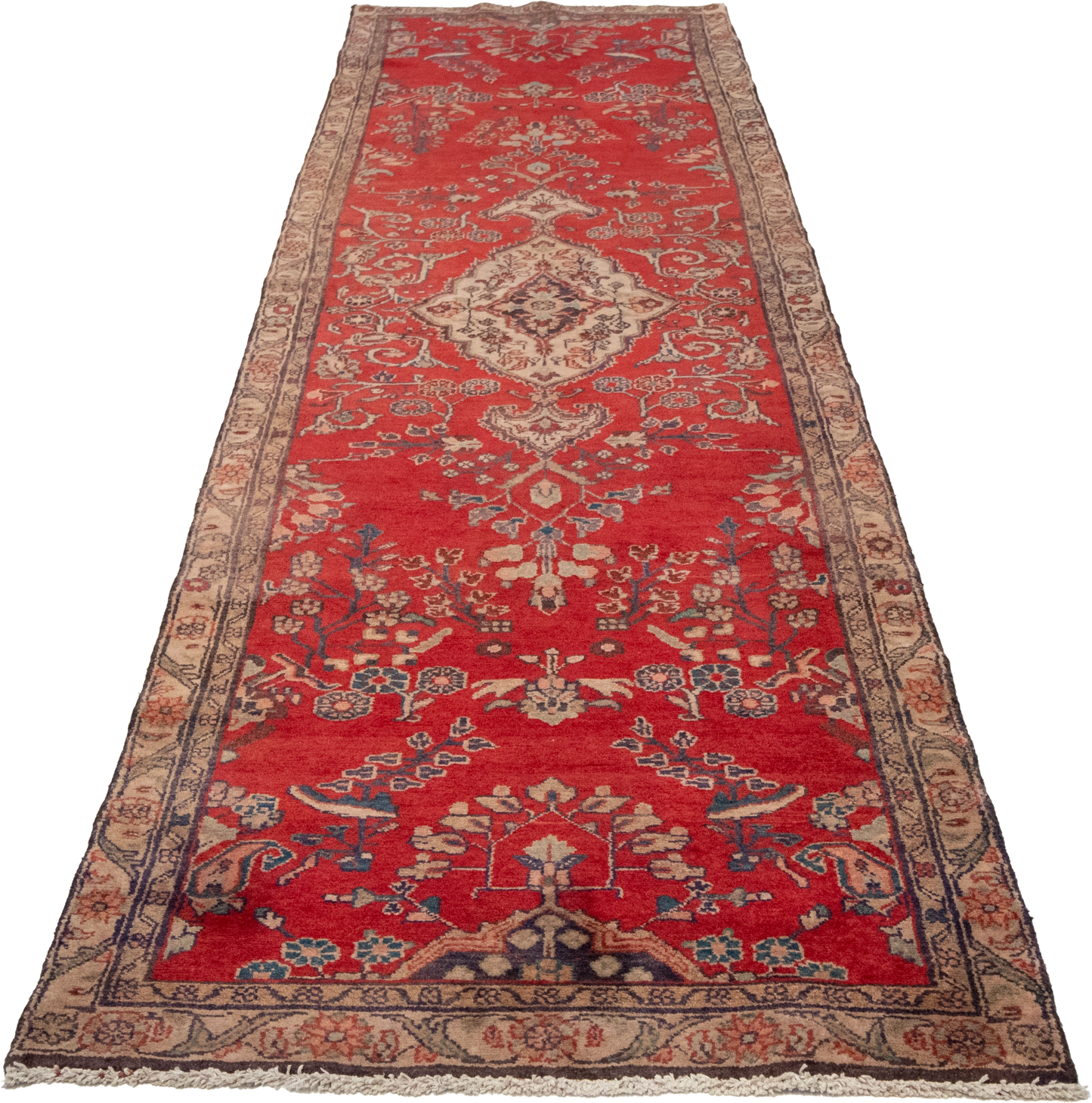 W 3.3 - L 12.2 - Hamadan Fine All Over Rectangle - Hand Woven Rug - 55815