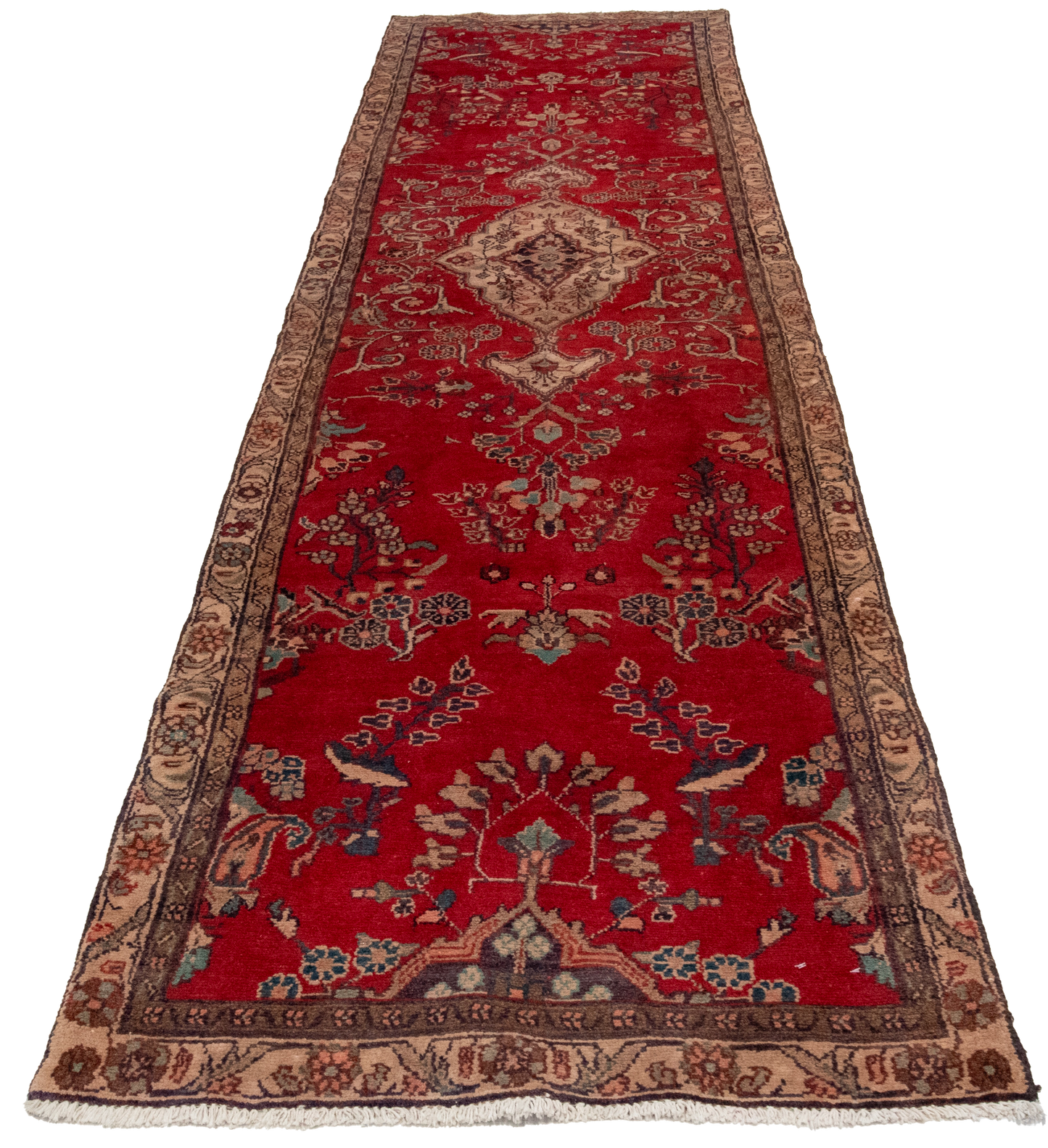 W 3.3 - L 12.2 - Hamadan Fine All Over Rectangle - Hand Woven Rug - 55815