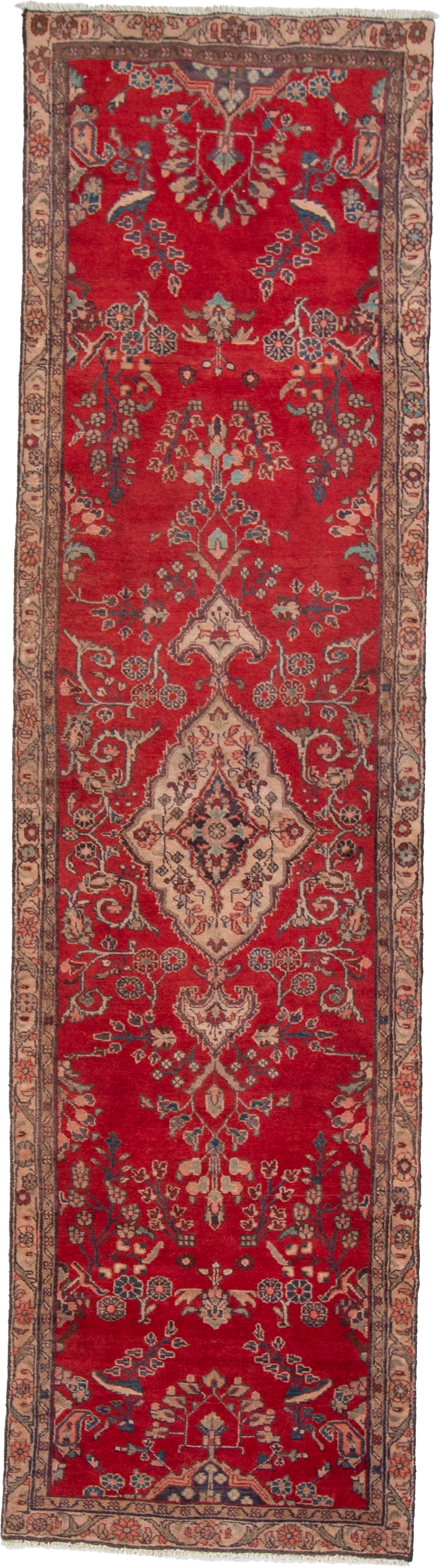 W 3.3 - L 12.2 - Hamadan Fine All Over Rectangle - Hand Woven Rug - 55815