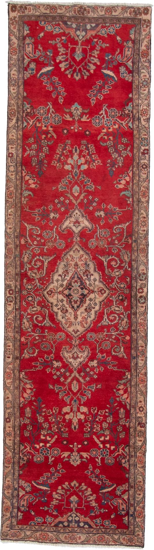 W 3.3 - L 12.2 - Hamadan Fine All Over Rectangle - Hand Woven Rug - 55815