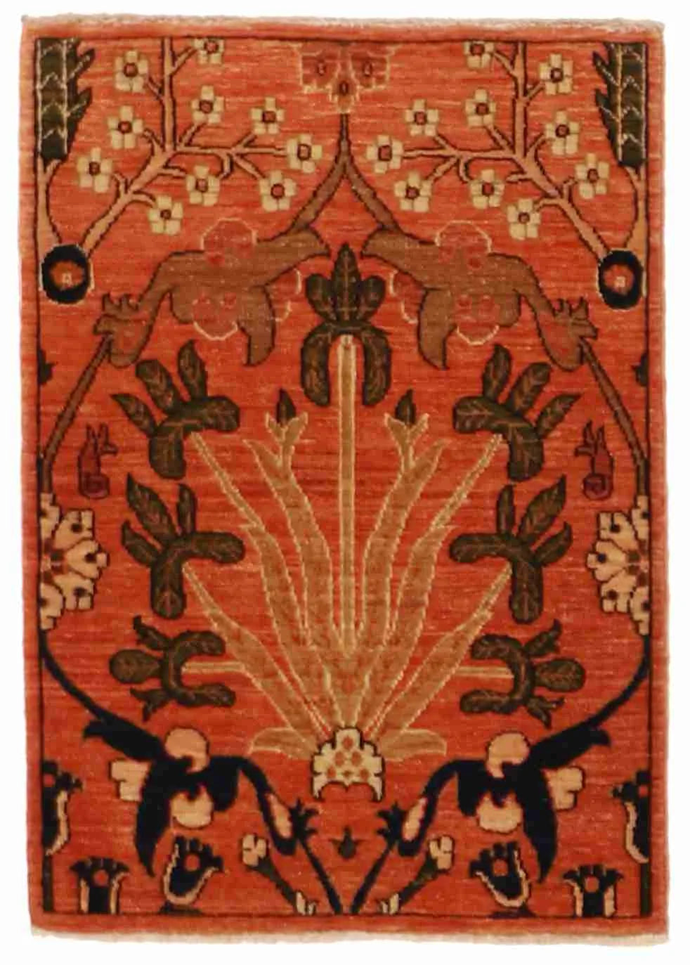 2 x 3 - Tabriz Wool Floral Rectangle - Finest Hand-Knotted Quality Wool — 55822