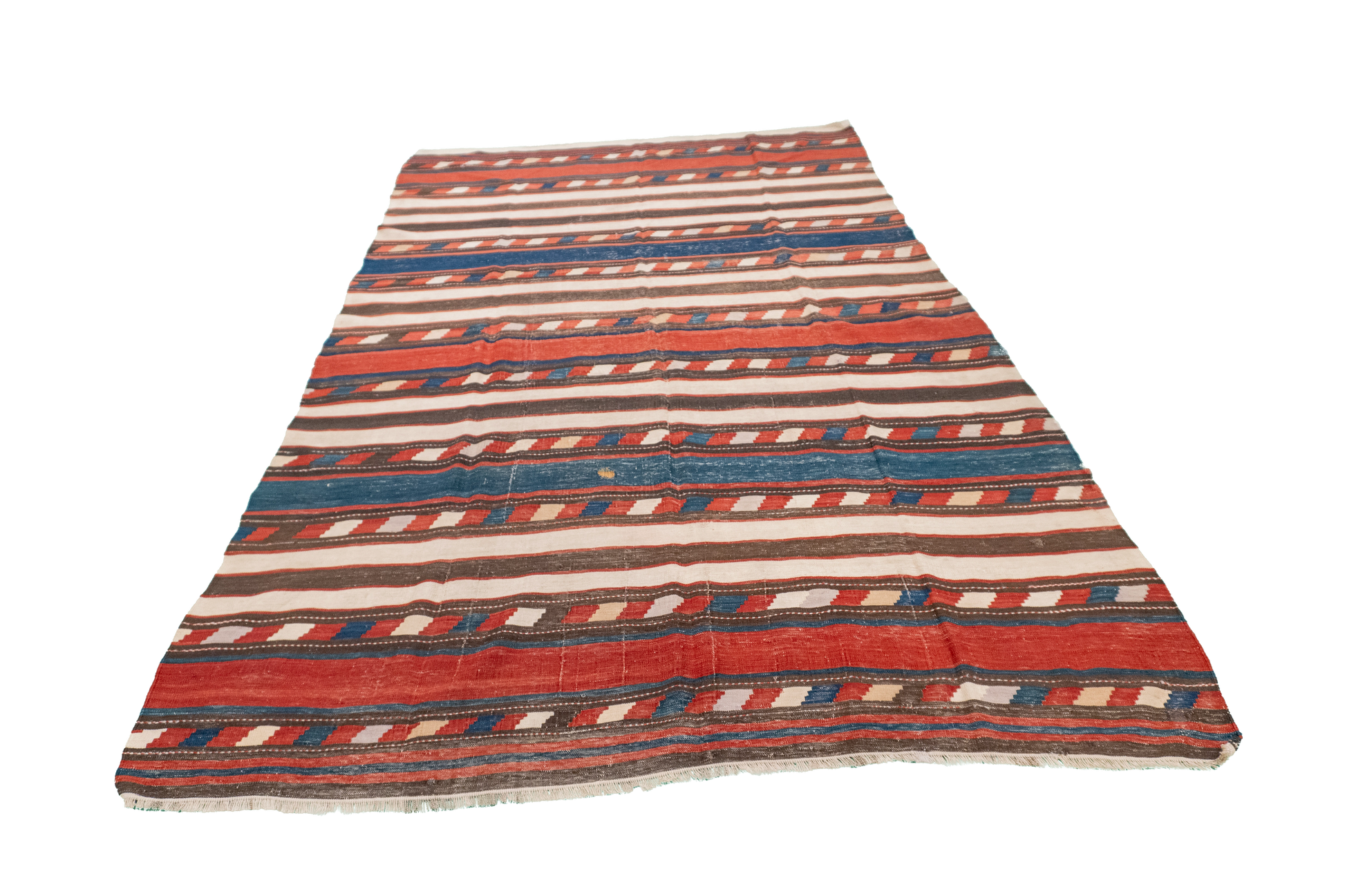 W 5 L 7.9 Kilim 100% Wool Hand-Woven Geometric Design - 55826