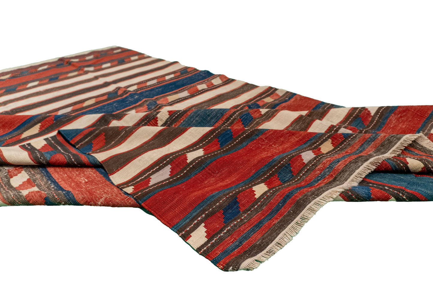 W 5 L 7.9 Kilim 100% Wool Hand-Woven Geometric Design - 55826