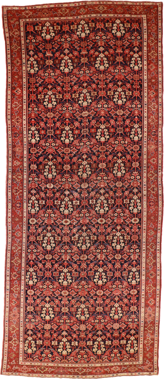 W 7 L 16.10 Malayer 100% Wool Hand-Woven Geometric Design - 55833