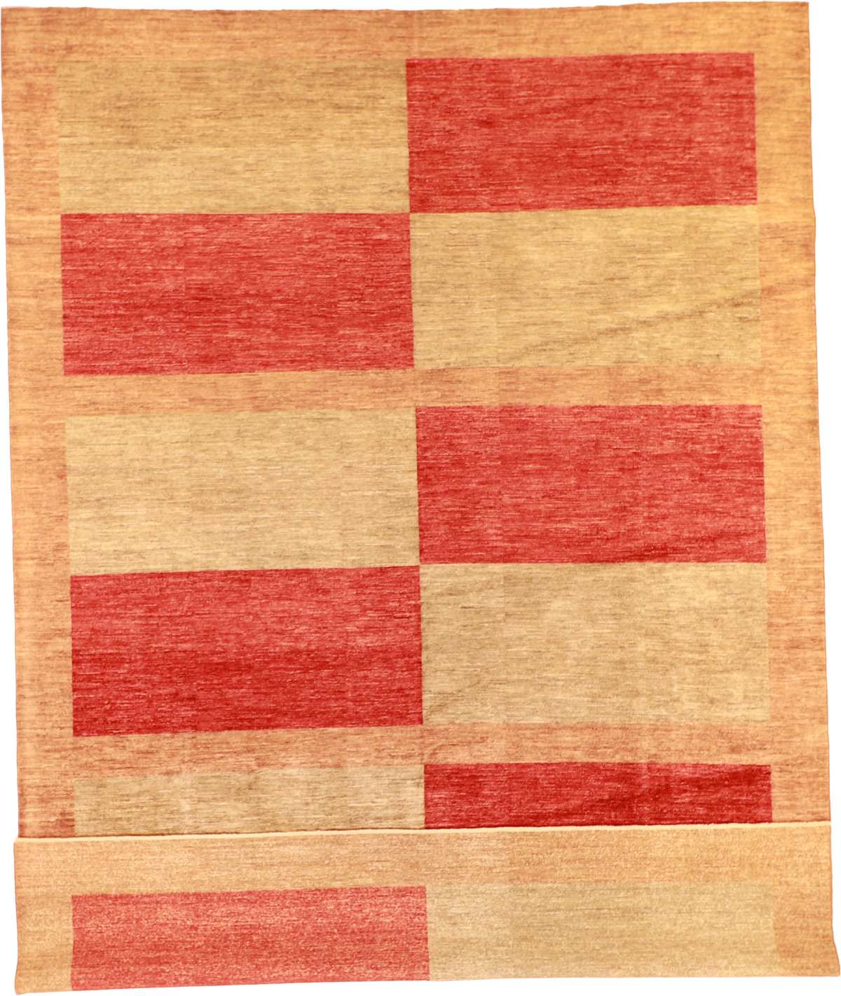 W 10 L 13.9 Modern 100% Wool Hand-Woven Geometric Design - 55841
