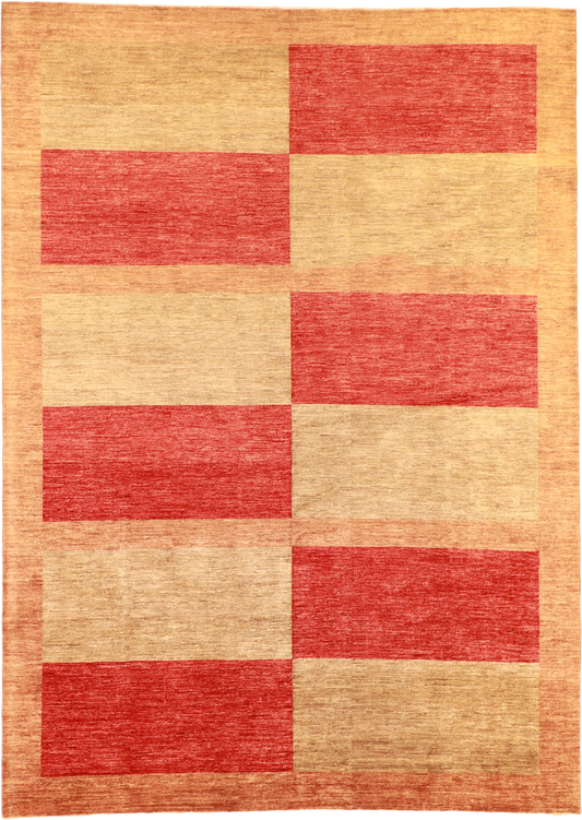 W 10 L 13.9 Modern 100% Wool Hand-Woven Geometric Design - 55841