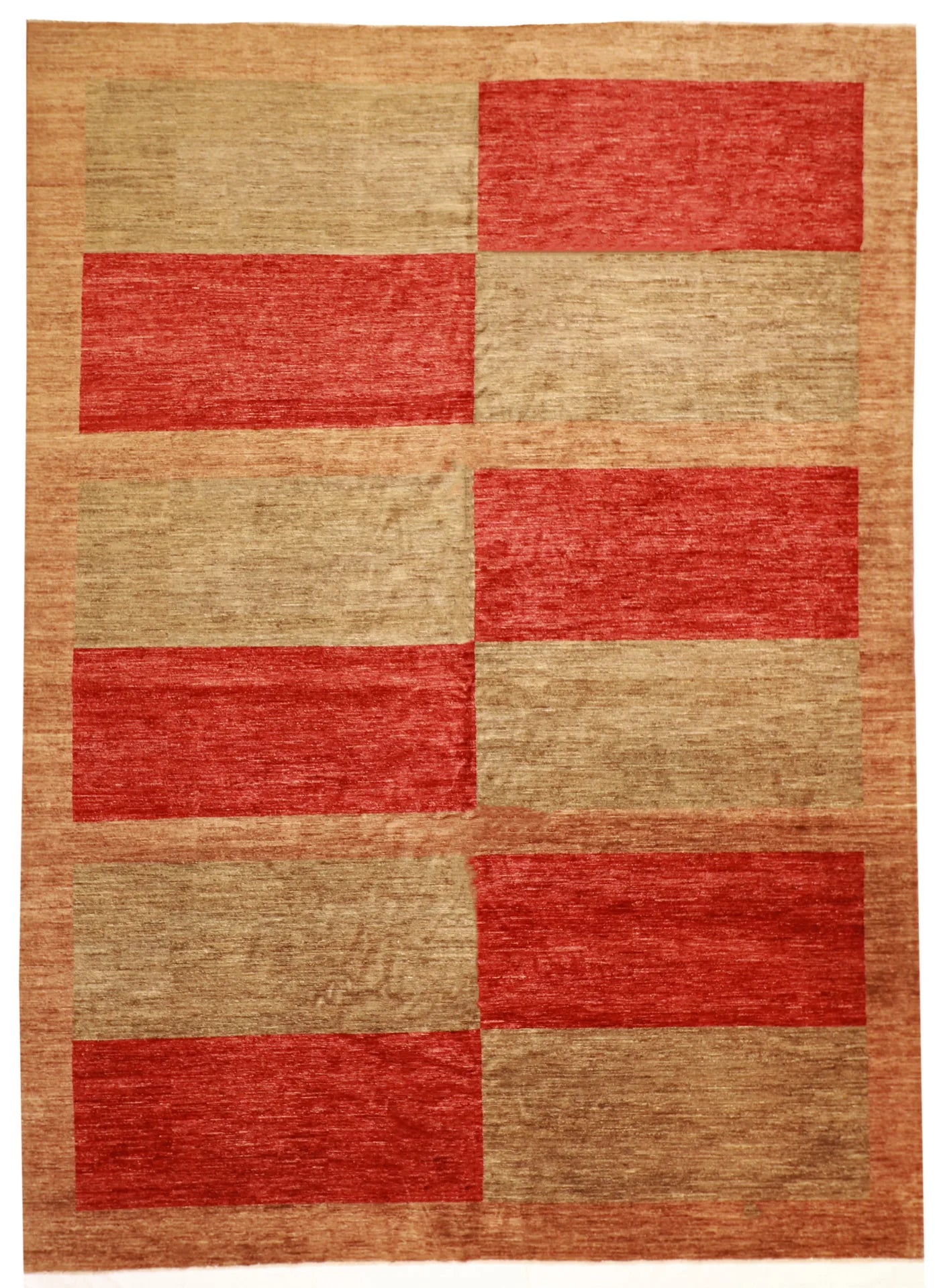 W 10 - L 13.9 - Modern Fine Modern Rectangle - Finest Hand-Knotted Quality Wool - 55842