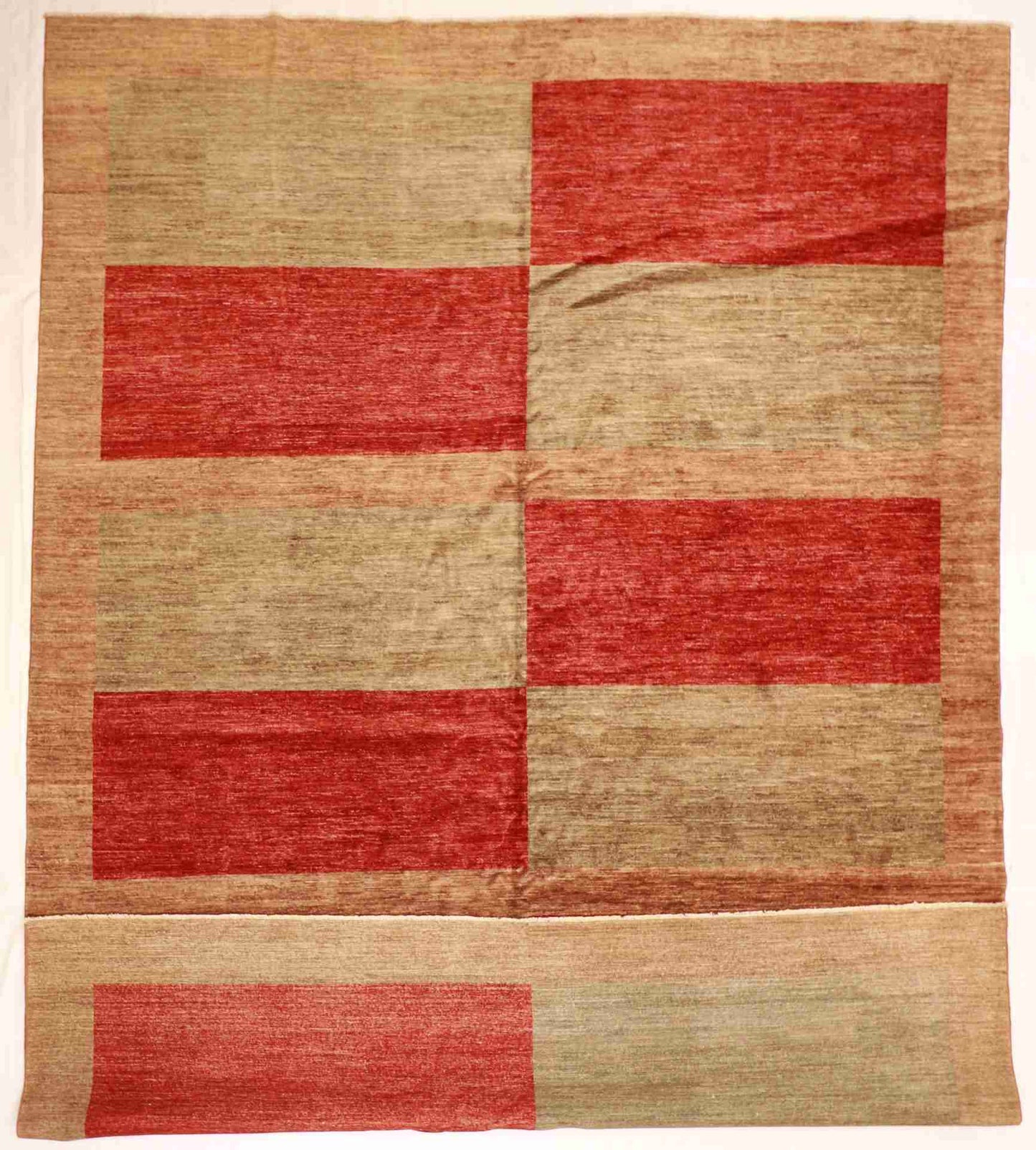 W 10 - L 13.9 - Modern Fine Modern Rectangle - Finest Hand-Knotted Quality Wool - 55842
