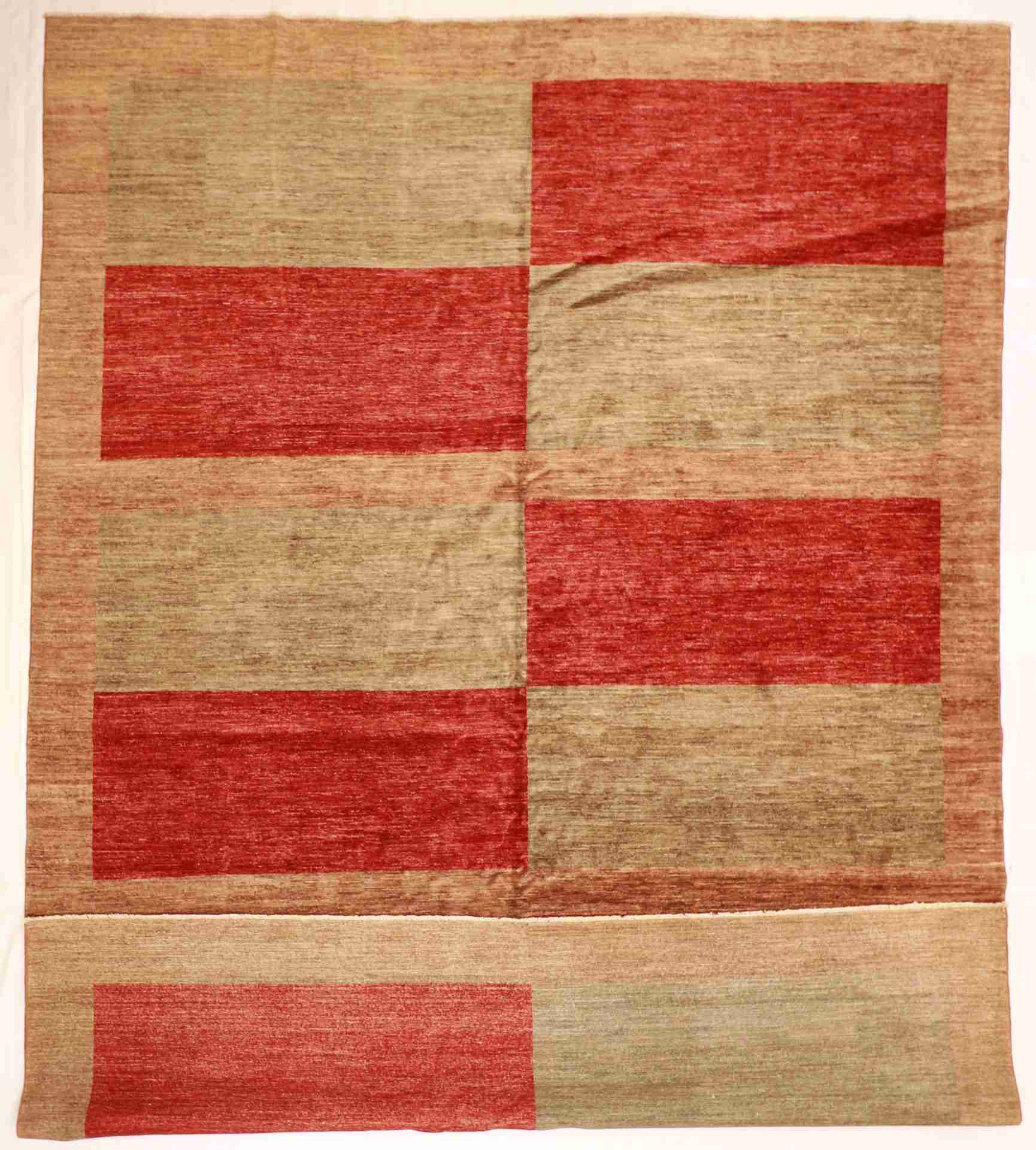 W 10 - L 13.9 - Modern Fine Modern Rectangle - Finest Hand-Knotted Quality Wool - 55842