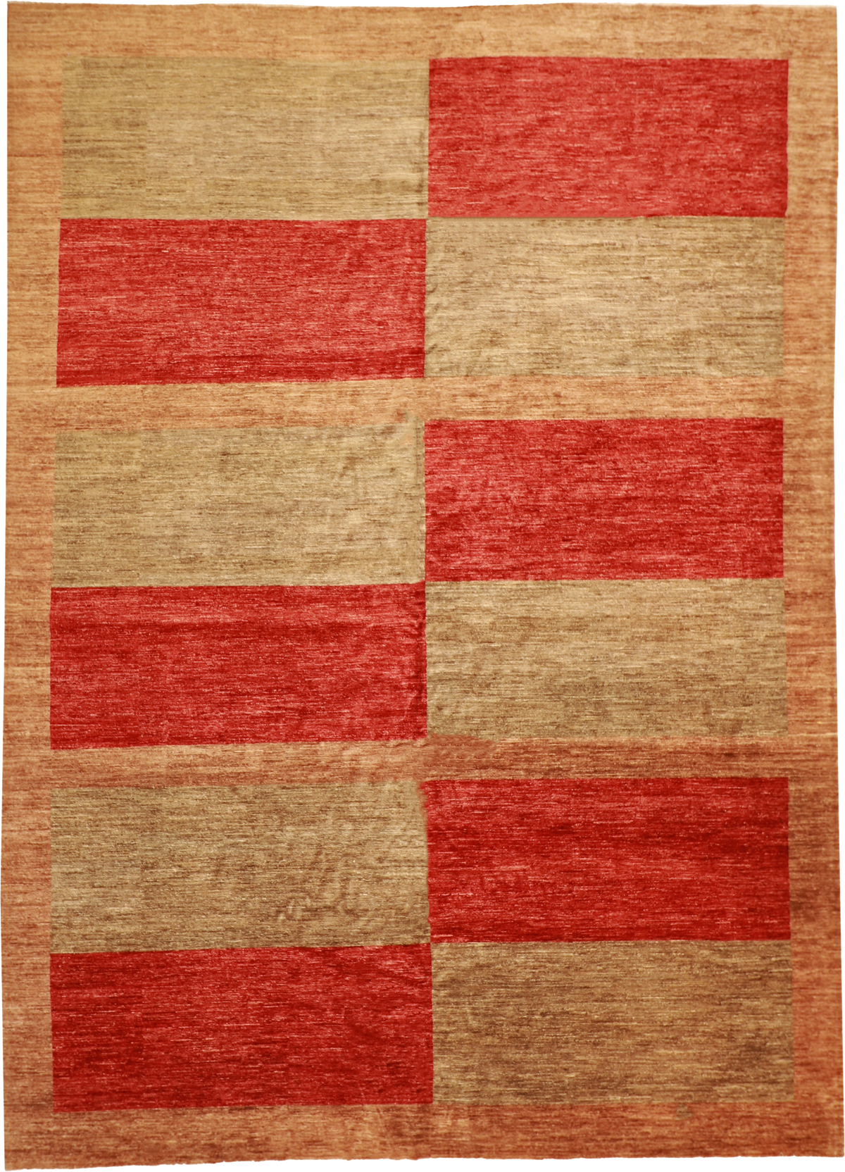 W 10 L 13.9 Modern 100% Wool Hand-Woven Geometric Design - 55842