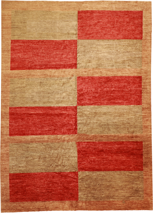 W 10 L 13.9 Modern 100% Wool Hand-Woven Geometric Design - 55842